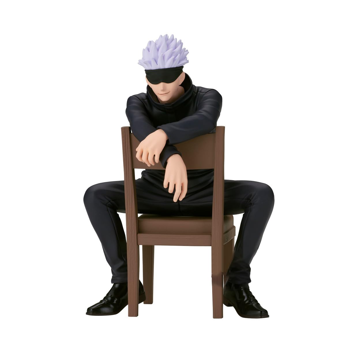 Figurine anime Gojo Satoru 11 cm assise sur une chaise - Idéal pour les fans - Décoration de bureau enmain fabriquée