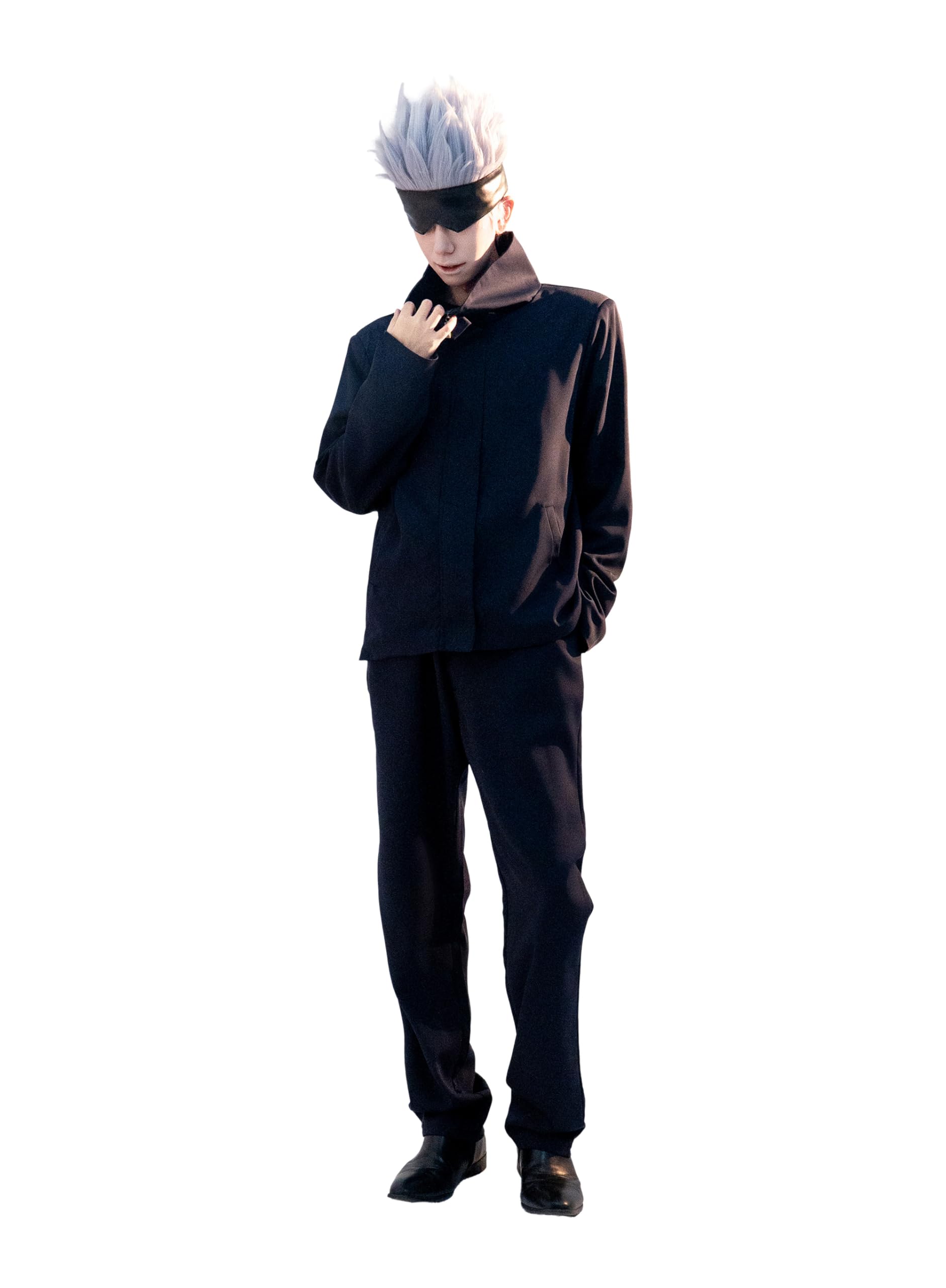 OSIAS Costume Cosplay Homme Uniforme de Professeur Gojo Satoru + Taille Grande + Adulte + Convention Cosplay + Qualité H